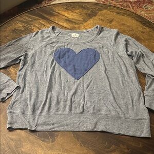 Sundry Heart Graphic Lightweight Sweatshirt Blue 2